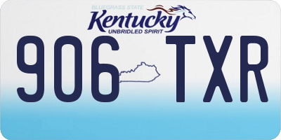 KY license plate 906TXR