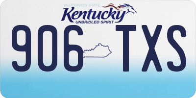 KY license plate 906TXS