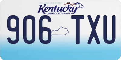 KY license plate 906TXU