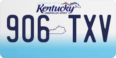 KY license plate 906TXV