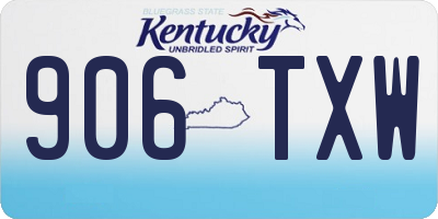KY license plate 906TXW
