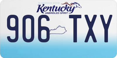 KY license plate 906TXY