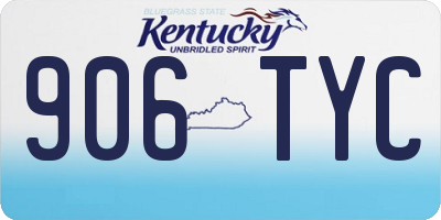KY license plate 906TYC