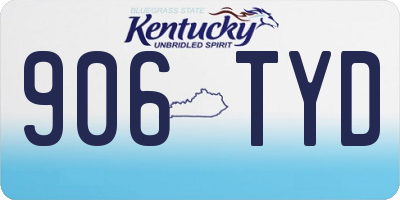KY license plate 906TYD