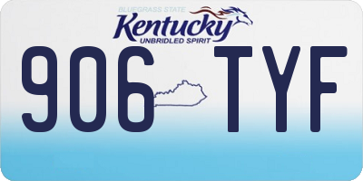 KY license plate 906TYF
