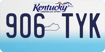KY license plate 906TYK