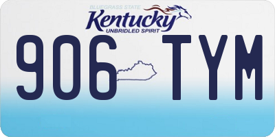 KY license plate 906TYM