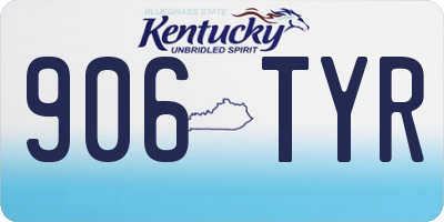KY license plate 906TYR