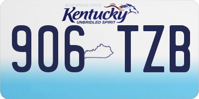 KY license plate 906TZB