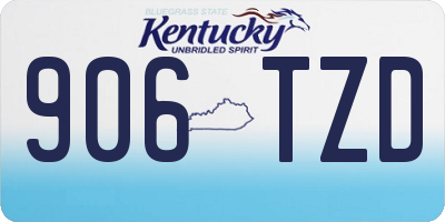 KY license plate 906TZD