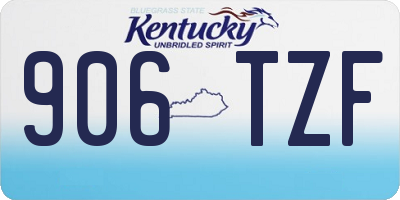 KY license plate 906TZF
