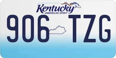 KY license plate 906TZG