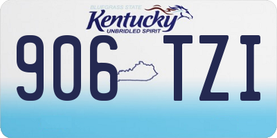 KY license plate 906TZI