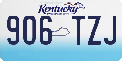 KY license plate 906TZJ