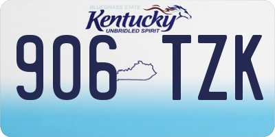 KY license plate 906TZK