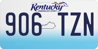 KY license plate 906TZN