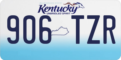 KY license plate 906TZR