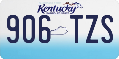 KY license plate 906TZS