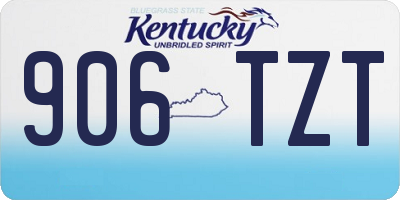 KY license plate 906TZT