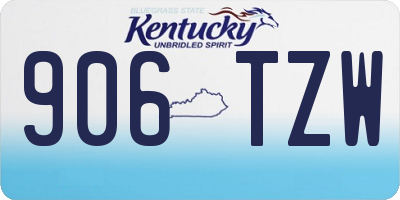 KY license plate 906TZW