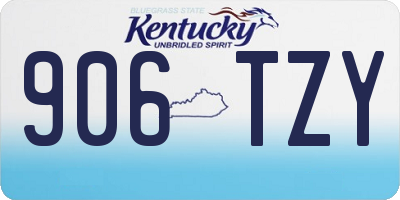 KY license plate 906TZY