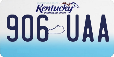 KY license plate 906UAA
