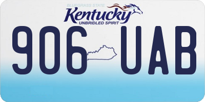 KY license plate 906UAB