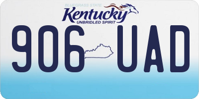 KY license plate 906UAD