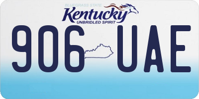 KY license plate 906UAE