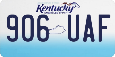 KY license plate 906UAF