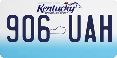 KY license plate 906UAH