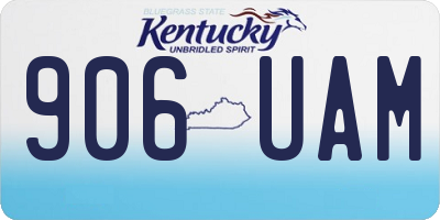 KY license plate 906UAM