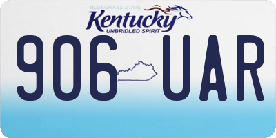 KY license plate 906UAR