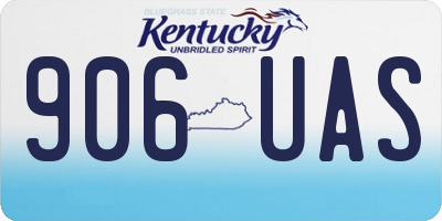 KY license plate 906UAS