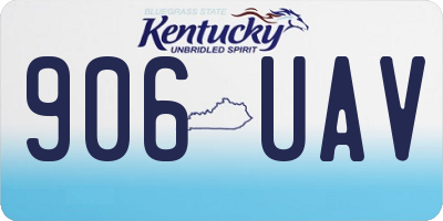 KY license plate 906UAV