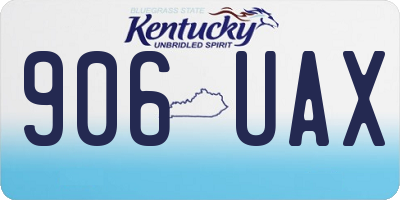 KY license plate 906UAX