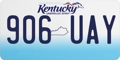 KY license plate 906UAY