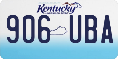 KY license plate 906UBA