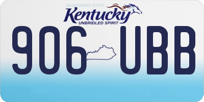 KY license plate 906UBB