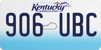 KY license plate 906UBC