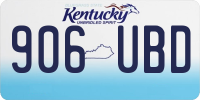 KY license plate 906UBD