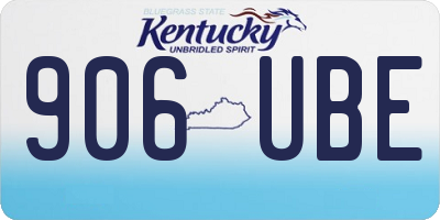 KY license plate 906UBE