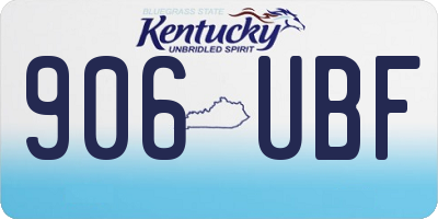 KY license plate 906UBF
