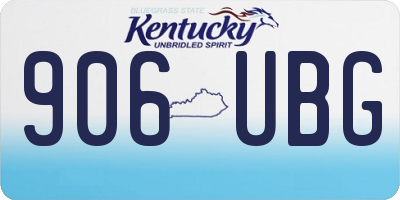 KY license plate 906UBG