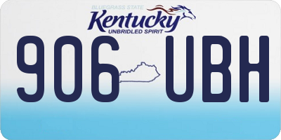 KY license plate 906UBH