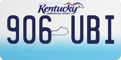 KY license plate 906UBI