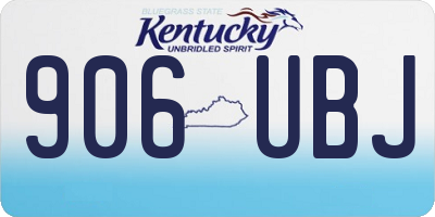 KY license plate 906UBJ