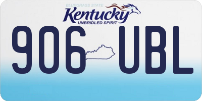 KY license plate 906UBL