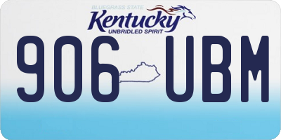 KY license plate 906UBM