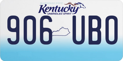 KY license plate 906UBO